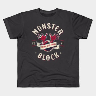 Monster Block, Biker-style design Kids T-Shirt